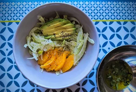 Photographie : Salade vitaminée fenouil, avocat et orange
